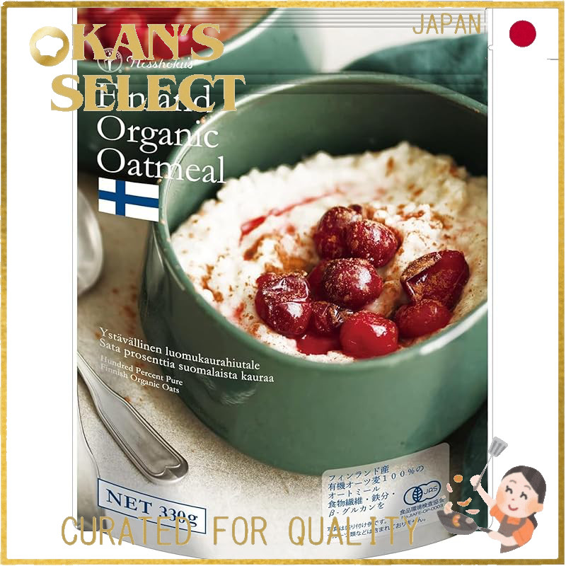 Sunfood Organic Finnish Oatmeal (Additive-Free Instant Type, Made in Japan) 330g × 4 Packs,Direct fr