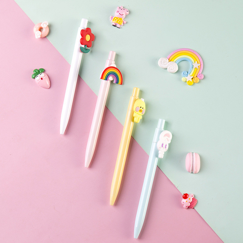 สไตล์ใหม่-ปากกาลูกลื่น-เวอร์ชั่นเกาหลี การ์ตูน. แห้งไว เรียบ.-สีดํา-0.5มม