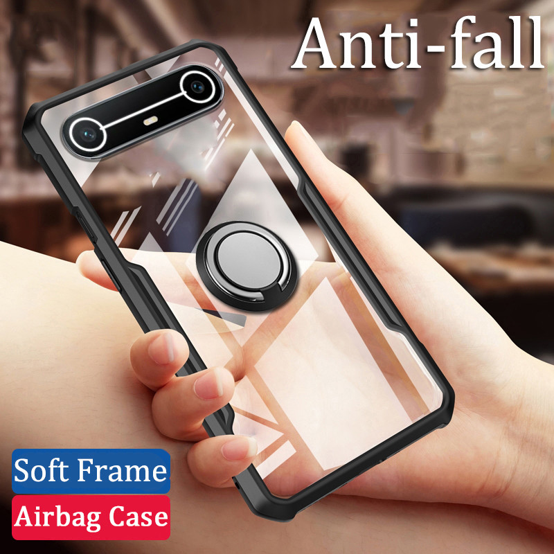 สําหรับ Tecno Spark Slim กรณี Hard เคสโทรศัพท์ใสกันกระแทกรถนําทางผู้ถือแหวนสําหรับ Tecno Spark Slim 