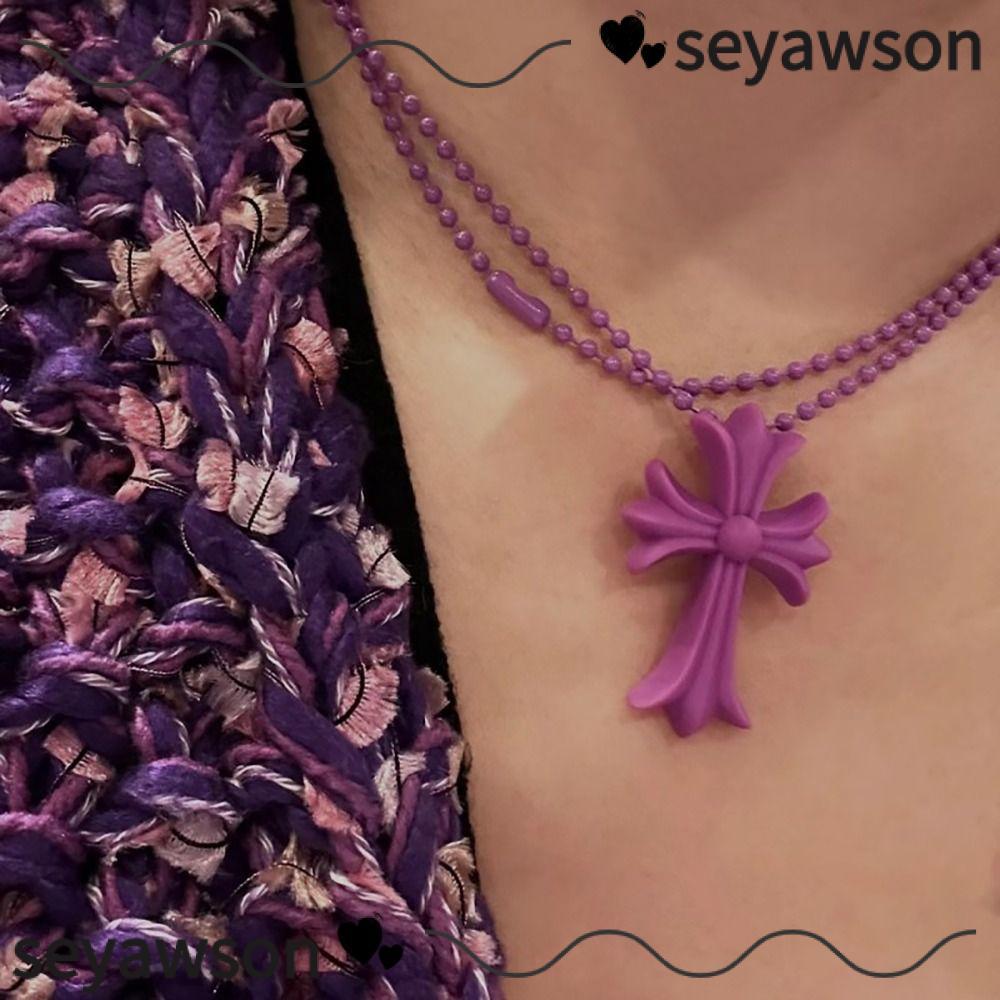 สร้อยคอลูกป�arl สไตล์ฮิปฮอปและเพนก์ ความยาว 65 ซม. แบบ choker