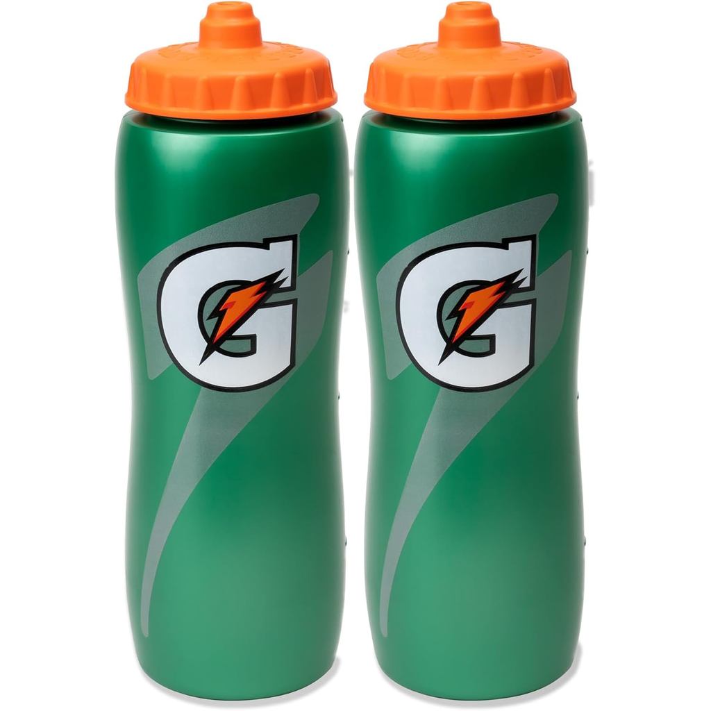 Gatorade 32 Oz Squeeze Water Sports Bottle - แพ็ค 2 ชิ้น - การออกแบบ Easy Grip ใหม่