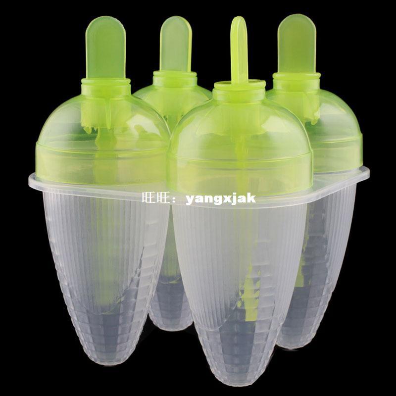 4 เครื่องทําไอศกรีมรูปทรงข้าวโพด Ice Pop Pop Popsicle Mold Frozen Fo