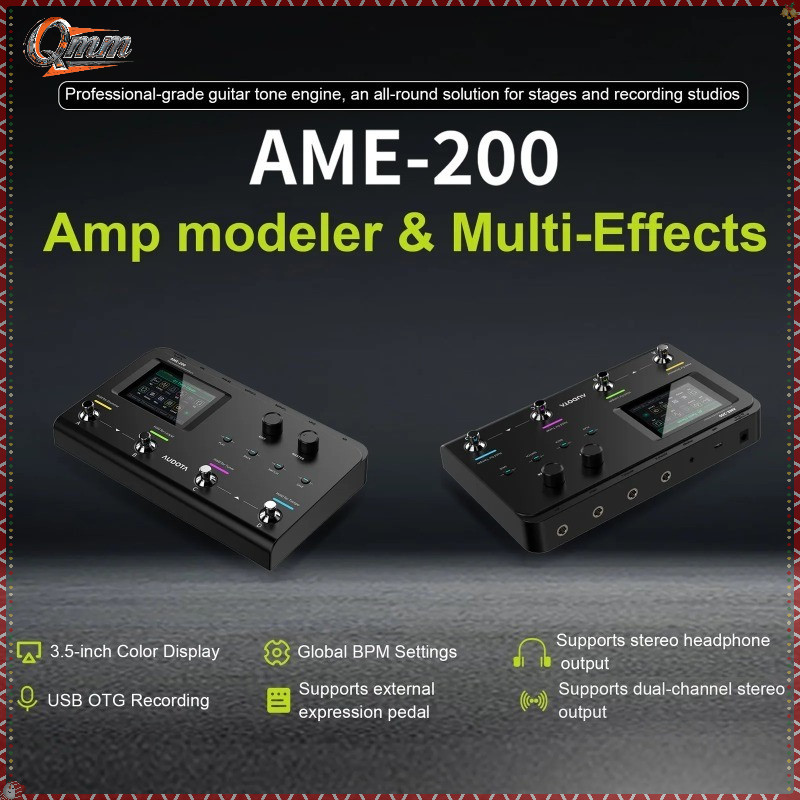 Udota Ame-200 Guitar Pedal - Multi-Effects พร้อมจูนเนอร์ในตัว 50 เครื่องกลอง Looper สําหรับฝึกซ้อม H