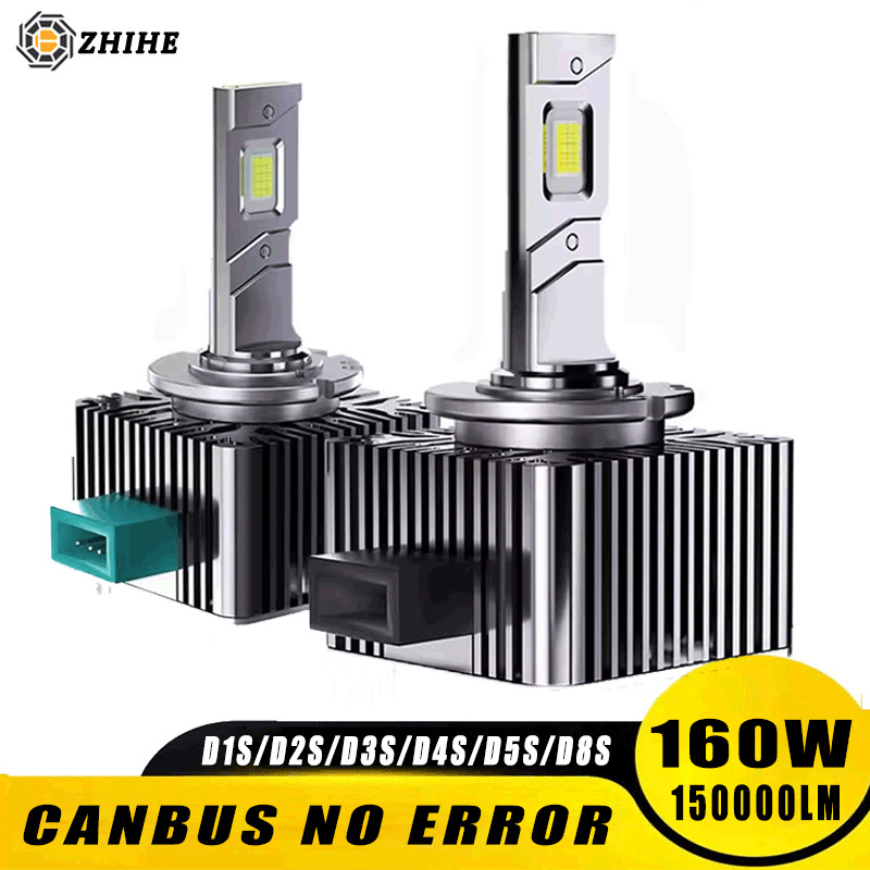 2PCS D3S ไฟหน้า LED D1S D2S D4S D5S D8S ไฟซีนอน Turbo LED สองด้าน Plug and Play D1R D2R D3R