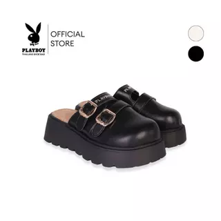PLAYBOY รุ่น MOLLA Mule shoes รองเท้ามิวล์ส้นหนา รหัส ST-HS254C142 ดีไซน์ทรงมิวล์(Mule)ส้นหนา มี2 สี
