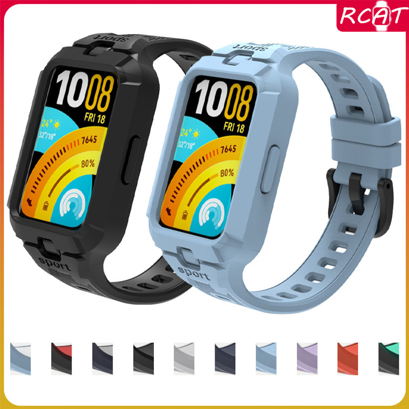 กรณีสายรัดนุ่มกีฬา for Smart Watch Huawei Band 11 / 11 Pro TPU สายพานปรับได้ซิลิโคนปกป้องหน้าจอ อุปกรณ์เสริมกรอบกันชน