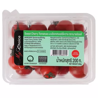 มายช้อยส์มะเขือเทศเชอรี่ญี่ปุ่น 200กรัม My Choice Japanese Cherry Tomato 200g. [หมายเลขบาร์โค้ด 8853474066070 ]