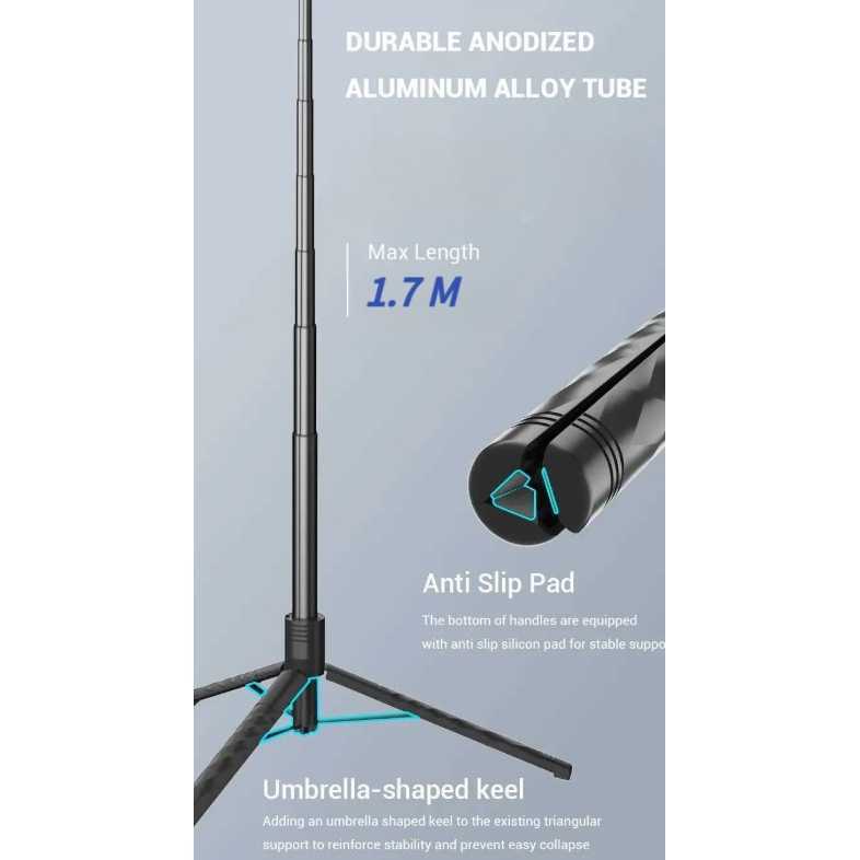 EASYDEALS VCT Tongsis สมาร์ทโฟน Selfie Stick Stabilizer ขาตั้งกล้องระยะไกล Bluetooth - K28