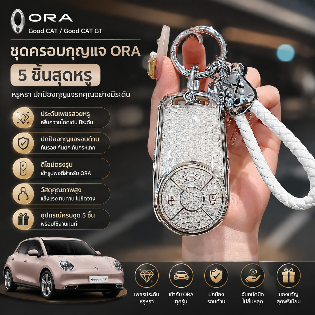 เหมาะสําหรับฝาครอบกุญแจ 5 ชิ้นสําหรับ ORA Good ORA03, ORA07 สําหรับ 24 รุ่น ORA 5 2024 น่ารักสุภาพสต