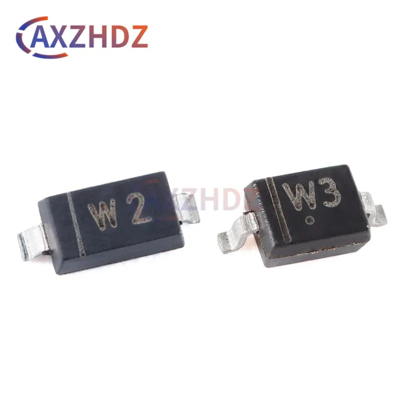 100PCS 2.4V 2.7V 3V 3.3V 3.6 BZT52C2V4 WX BZT52C2V7 W1 BZT52C3V0 W2 SOD-123S ไดโอด ic3S ZT4C3S ZT3D