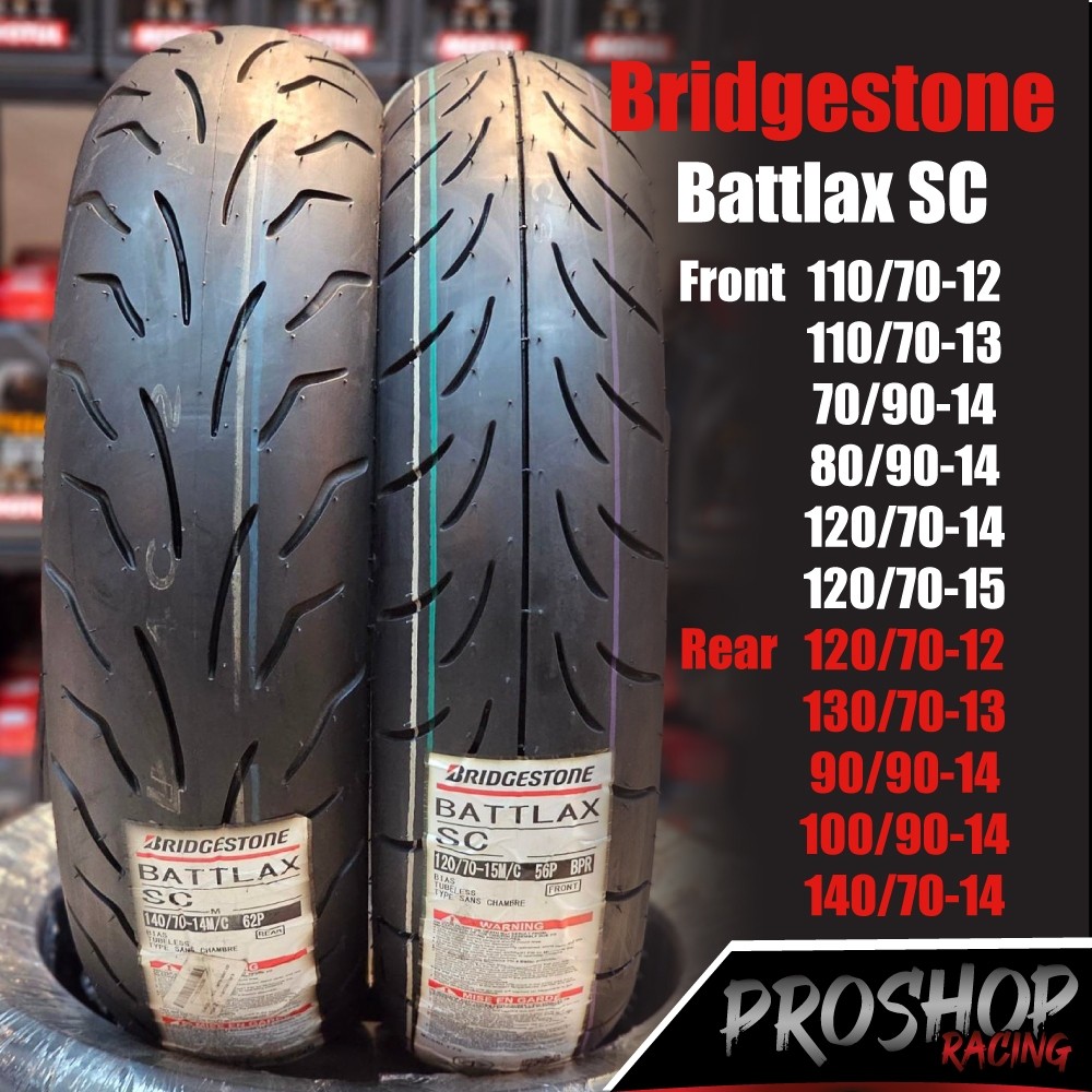 ยาง Bridgestone Battlax SC สำหรับ Xmax New Forza 300 PCX160 Nmax Click Giorno PCX150 ขอบ 14 12 13 ปีใหม่ นิ่ม
