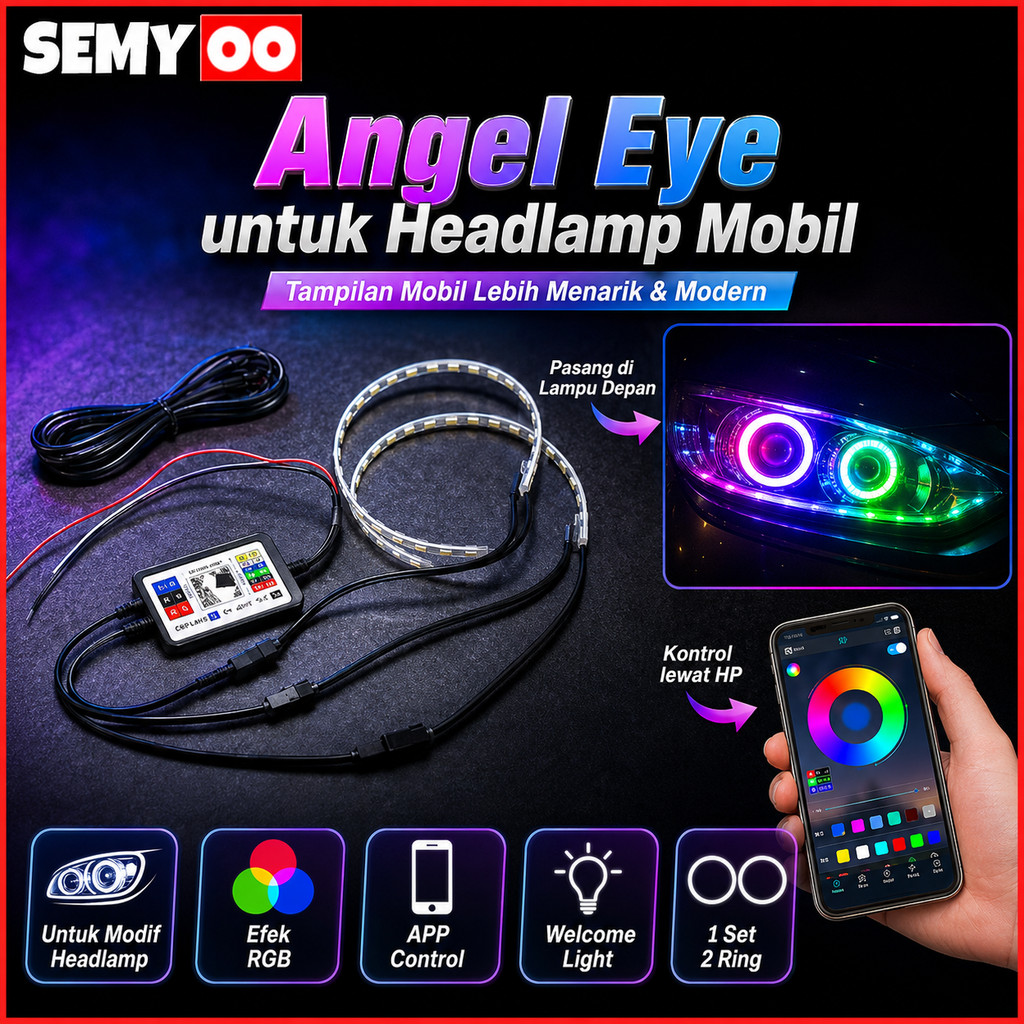 SEMYOO 22Led Devil Rgb/demon Eyes Rgb/Devil Eyes Rgb/แอพมือถือ/Biret RGB ไฟ/Dia Devil Eyes ไฟ