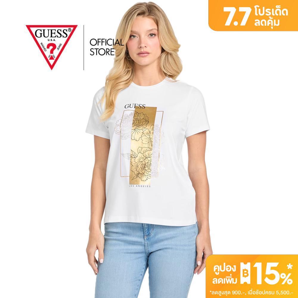 GUESS WOMEN เสื้อยืด รุ่น QBVP09KB9E0  สีน้ำตาล