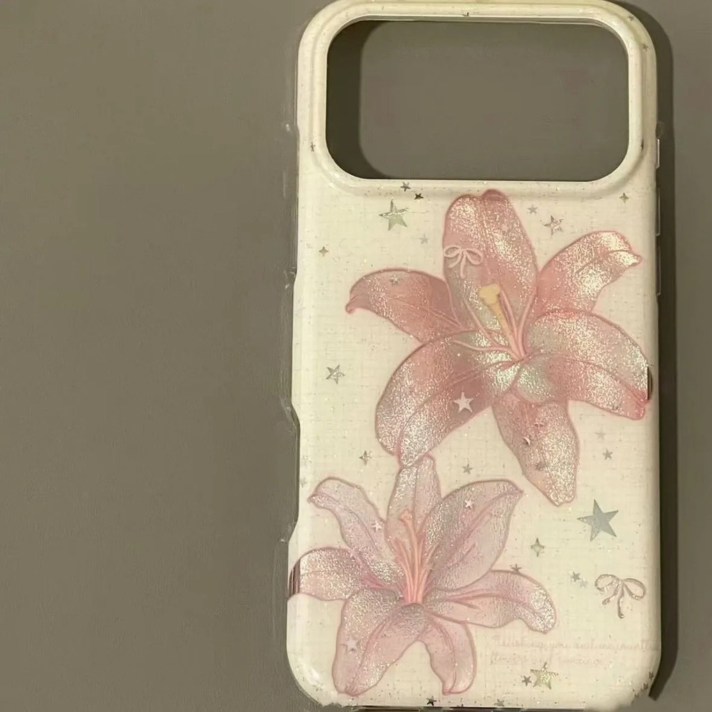 เคสโทรศัพท์ เหมาะสําหรับ iPhone XR XSMAX 11 12 13 14 15 16 17 Pro max Plus Star Pink Lily กันกระแทกกันกระแทกป้องกันกรณีรวมทุกอย่างกรณี CRZE