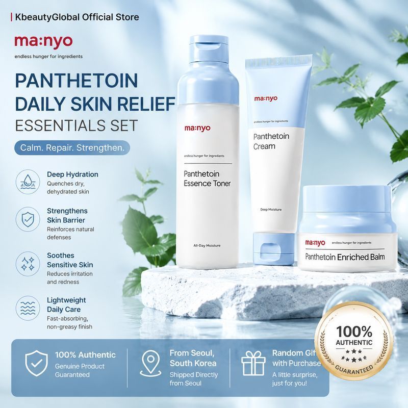 Ma:nyo Pantothenic Toner 200ml & Cream 80ml - Hydrating Soothing Face Set