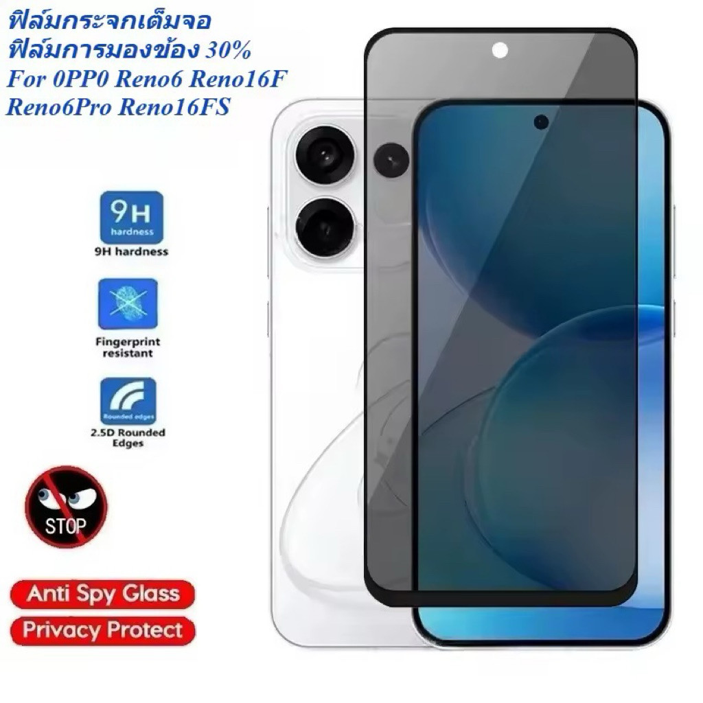 ฟิล์มกันมองกระจกเต็มจอ สำหรับ OPPO Reno16 5G Reno16F Reno16Pro Reno16FS พร้อมส่ง กันกระแทก กันรอย