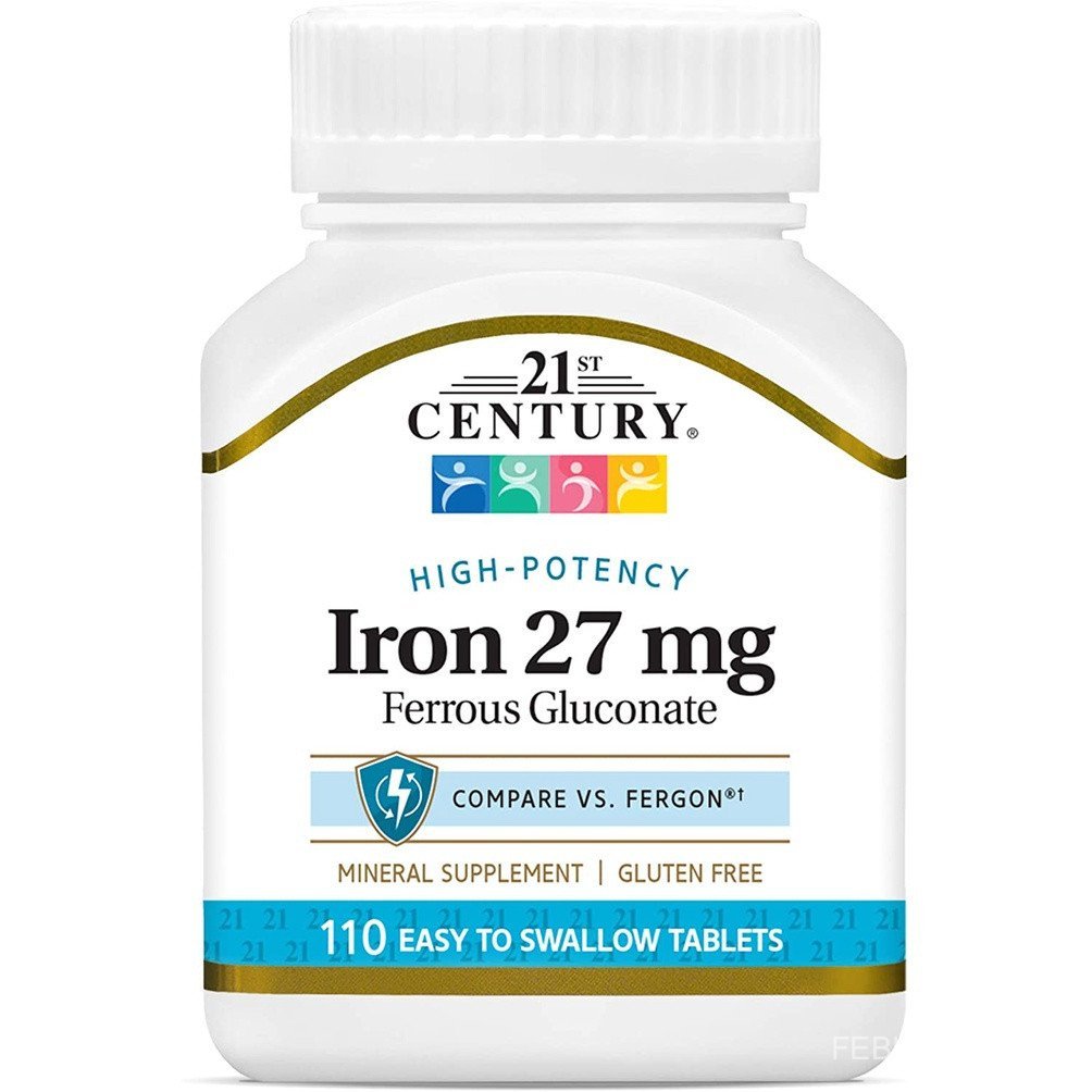 21st Century Iron 27 Mg กลูโคส Gluconate 110 เม็ด QUT8