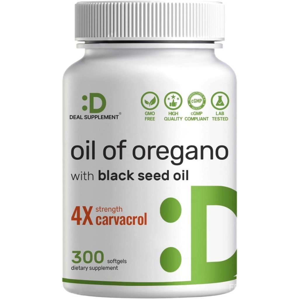 DEAL Oil of Oregano 300 Softgels with Seed Oil – สารสกัดจาก 30:1, Active Carvacrol & Thymoquinone – 