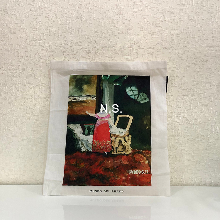 พร้อมส่ง สินค้าของแท้ Prado Museum Prado Merchanted กระเป๋าผ้าไหล่เดียวบางมาก