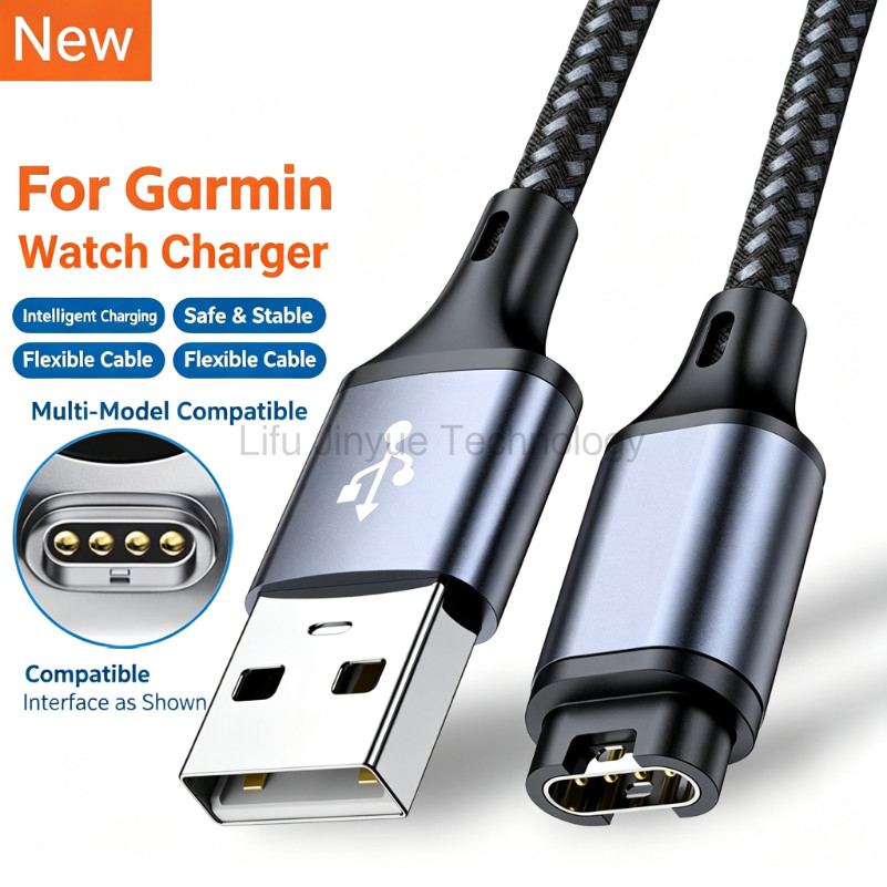 LIKAIYUE ไนลอน 1.2M 5V/9 V/12 V/15 V/20 V ประเภท C USB Magnetic Charger ตรงข้อศอกสําหรับ Garmin นาฬิ