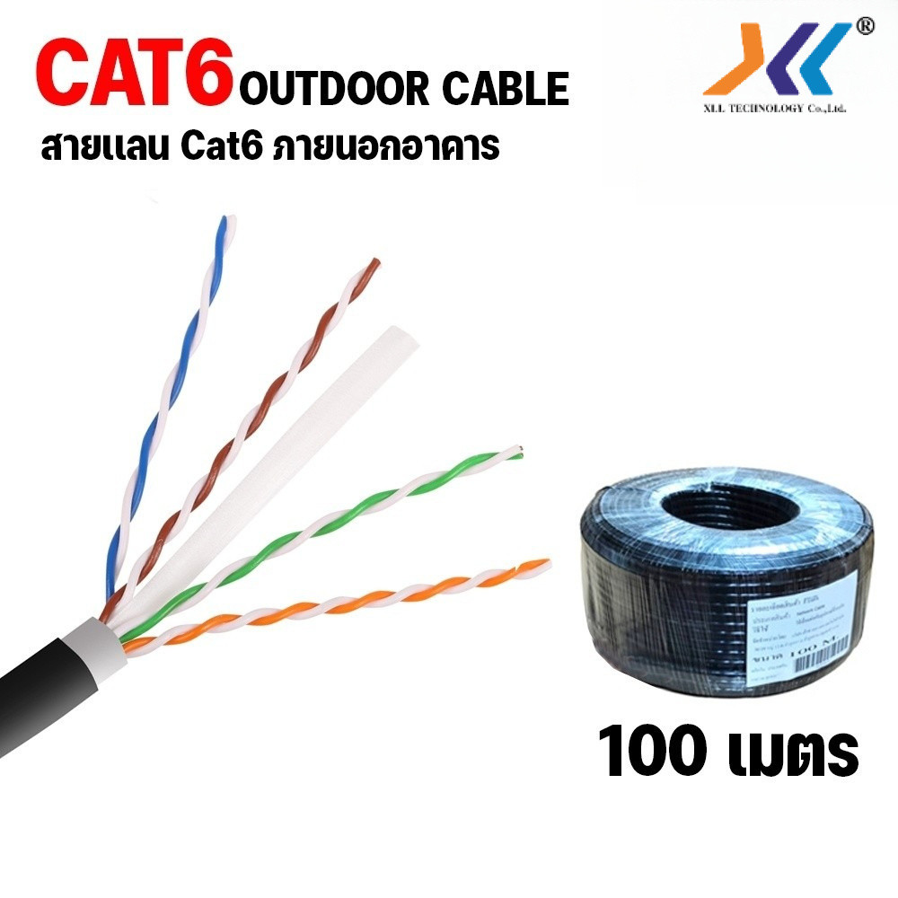 สาย lan CAT6 ภายนอก LAN CAT6 OUTDOOR LSZH ยาว 100 เมตร