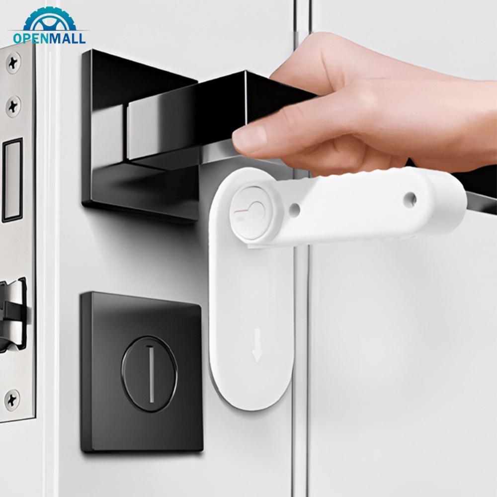 OPENMALL Universal เด็กความปลอดภัยประตู Lever ล็อค Punch-ฟรี Anti-Open ปุ่มซ่อนหัวเข็มขัด Self-Adhes