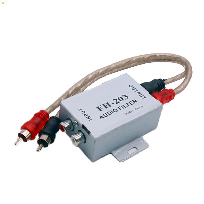 Infi กําจัดรถ Buzzing Hum Noise Filter Ground Loops Noise Isolator สําหรับวิทยุรถยนต์