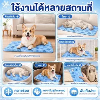 สัตว์เลี้ยง PETWELL ที่นอนเจลเย็น สำหรับสัตว์เลี้ยง เบาะนอนสุนัข แผ่นเจลเย็นแมวสุนัข ที่นอนแม
