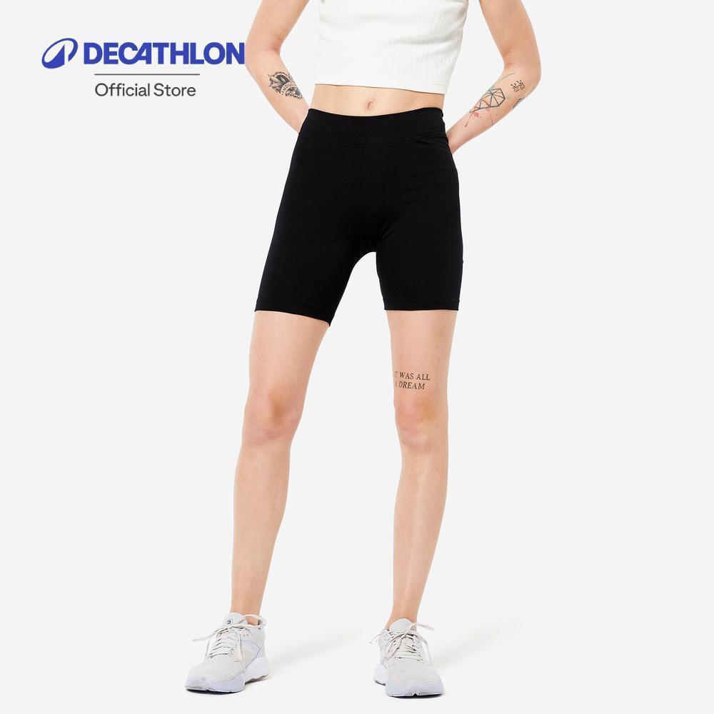 Decathlon Women'S Fitness Cycling Shorts กางเกงออกกำลังกายผู้หญิงแนวปั่นจักรยานขาสั้น - Black