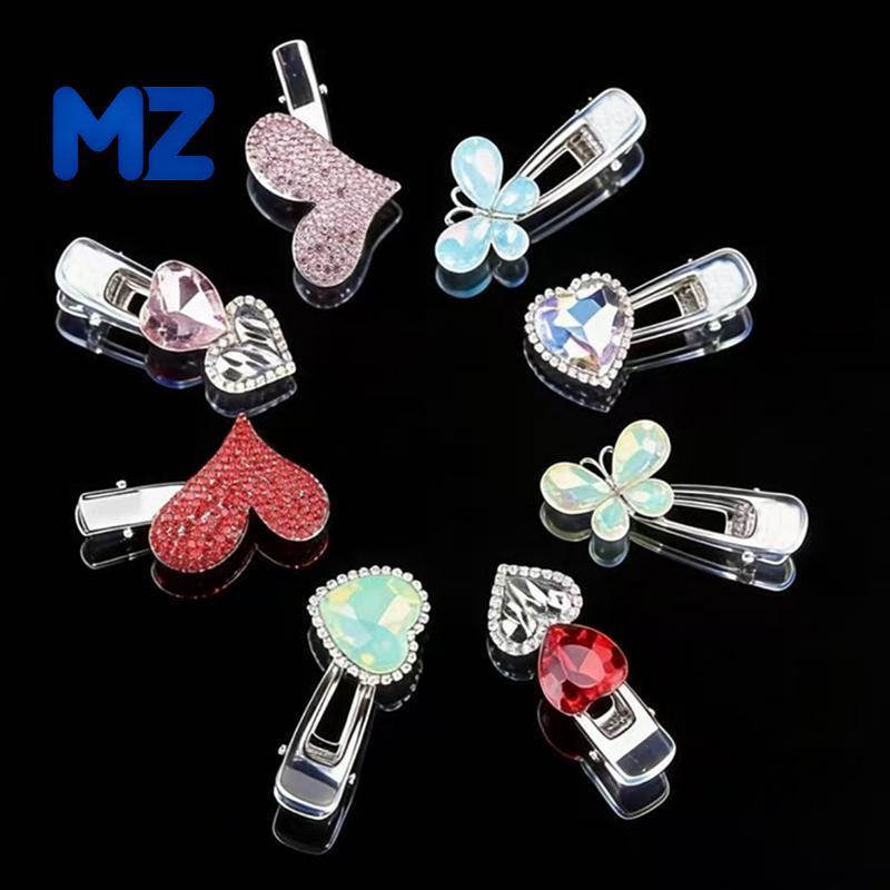 [MZ] ผีเสื้อสีชมพู Bow Star Heart Barrettes Hairpins Y2K Rhinestone Kiss เครื่องประดับสําหรับเพื่อนเ