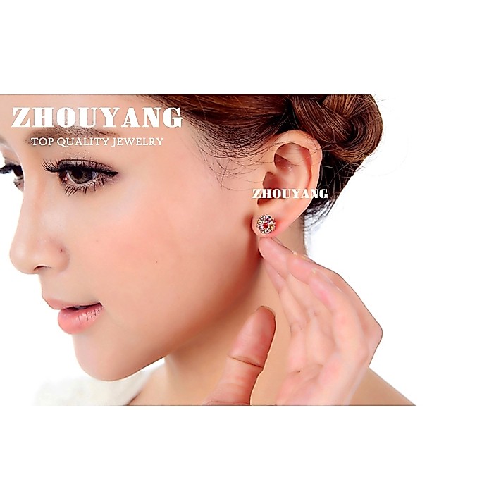 ZHOUYANG حلق كرة كريستال للحظ — ذهبي وردي — صورة 7
