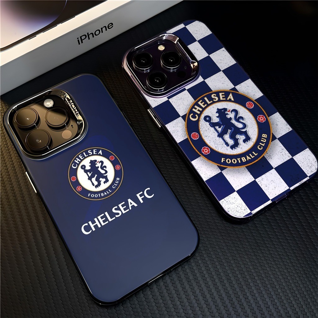 Chelsea FC เคสสําหรับiphone 16 Pro Max 15 14 XR 13 11 Plus X แฟชั่นชุบโลหะCool Creativeแบรนด์อินเทรนด์เคสซิลิโคนอ่อนนุ่ม