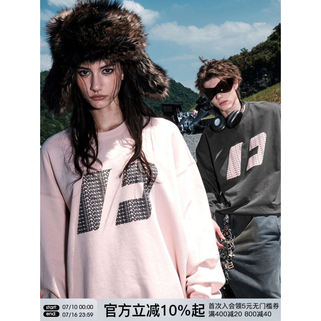 Yang Xuwen สไตล์เดียวกัน FORNINES Heavy เสื้อกันหนาวผู้ชายผู้หญิงด้านในแขนยาว Street Wear คู่สวมใส่ฤ