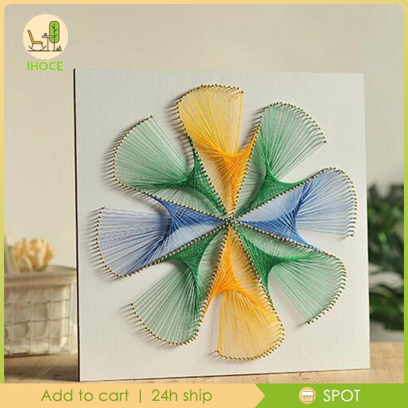 [Ihoce] ภาพวาดเส้นด้าย 3D Pin String Art DIY Nail String Art Kit ดอกไม้เรขาคณิตไขลาน