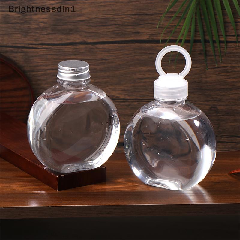 [Brightnessdin] 320/500ML ขวดน้ํากลมแบนใสนมชากาแฟขวดดื่มแบบพกพาPETน้ําผลไม้เครื่องดื่มขวดBq