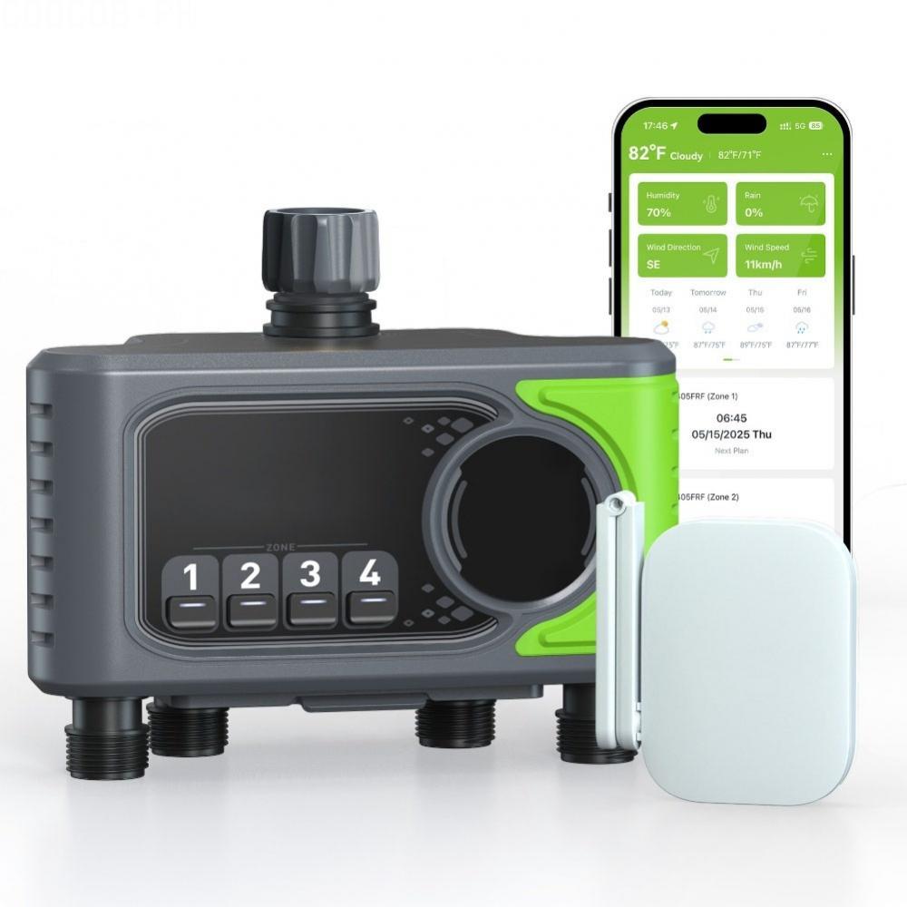 4-Zone WiFi Sprinkler Timer Outdoor Smart Garden ท่อรดน้ําจับเวลา App & Voice