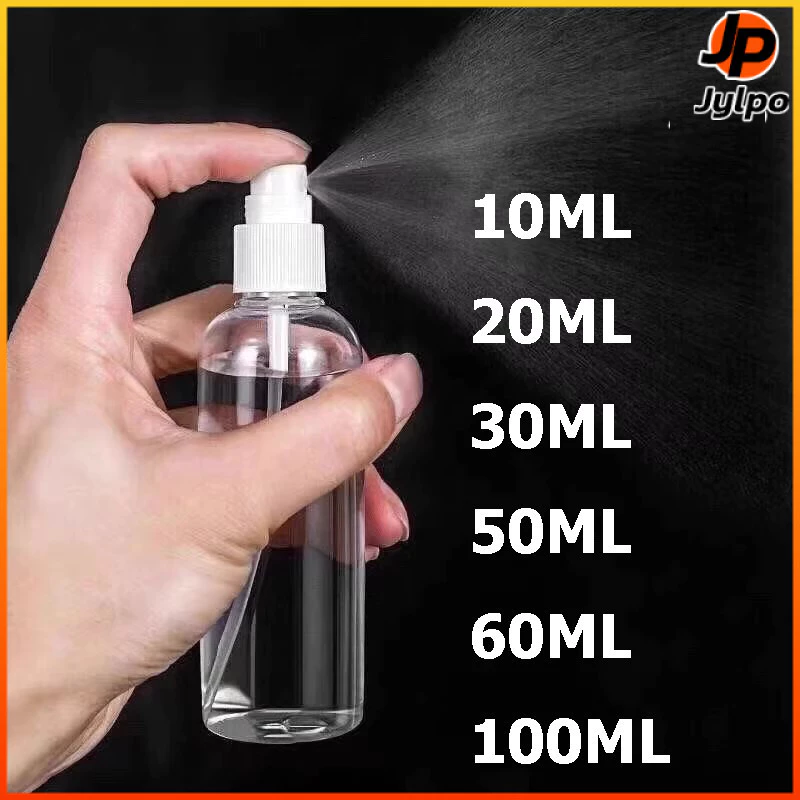 Jylpo ขวดสเปรย์พลาสติกใสราคาประหยัด10-100ml ขวดสเปรย์สำหรับเดินทางแบบพกพา