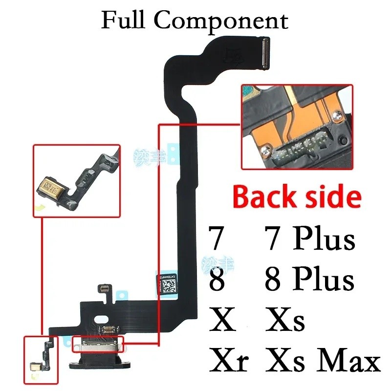 พอร์ต USB Charger Dock Connector สายไมโครโฟนสําหรับ IPhone X Xr Xs Max 7 8 Plus Dock ชาร์จ Flex โมดู