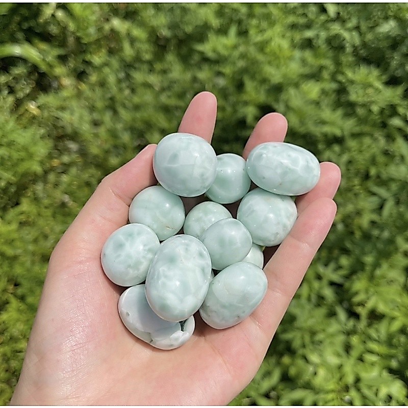 Natural Blue Aragonite Tumble Stone / activates the Third รูปที่ 4
