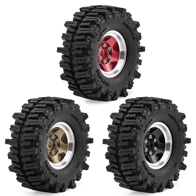 1.3 "Beadlock ล้อและยางสําหรับ 1/18 TRX4M FCX18 1/24 SCX24 FCX24 RC Crawler รถบรรทุก
