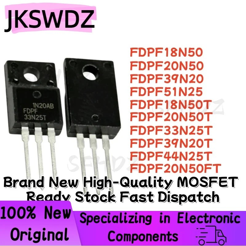 5PCS FDPF18N50 FDPF20N50 FDPF39N20 FDPF51N25 FDPF20N50T FDPF18N50T FDPF33N25T FDPF39N20TPF44F ทรานซิ