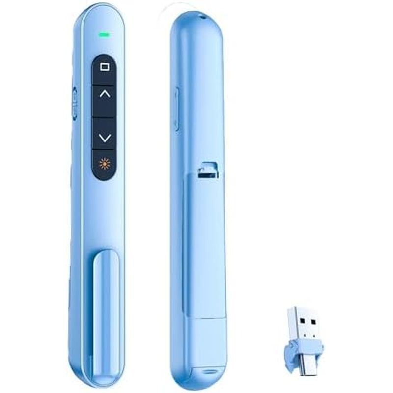 QUI Presentation Clicker สําหรับ PowerPoint, RF 2.4GHz USB Wireless Presenter Remote พร้อมการควบคุมร