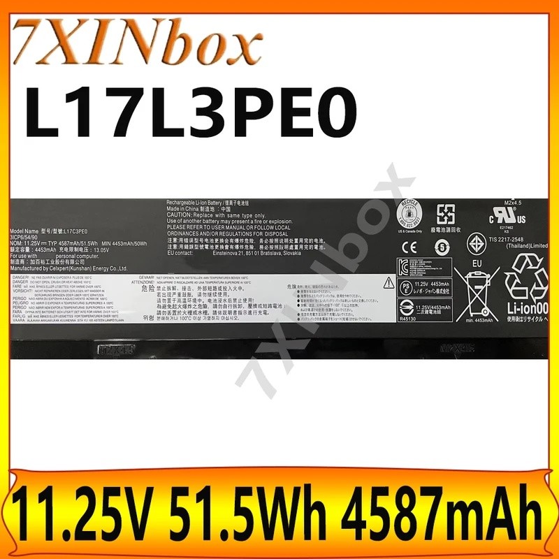 7XINbox L17L3PE0 L17C3PE0 11.25V 50Wh 4453mAh แบตเตอรี่แล็ปท็อปสําหรับโยคะ 730-13IKB 730-15IKB 730-1