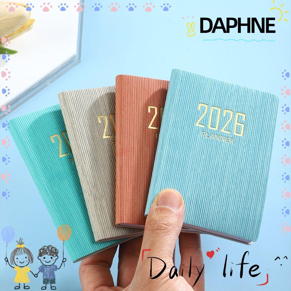หนังสือนัดหมาย DAPHNE, A7 Pocket 2026 Agenda Book, Mini with Calendar Notebooks Students