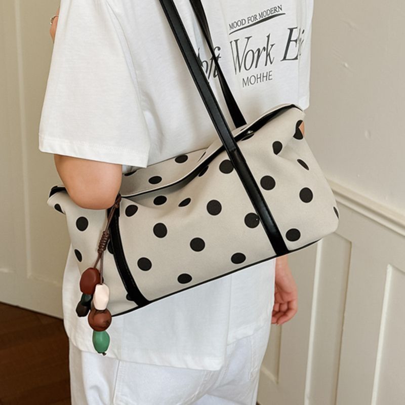 เกาหลีคลาสสิก Polka Dot กระเป๋าใต้วงแขนผู้หญิงสไตล์ใหม่ Daily Commuter กระเป๋าสะพาย Casual All-Match Outing กระเป๋าถือสะพายขนาดเล็ก