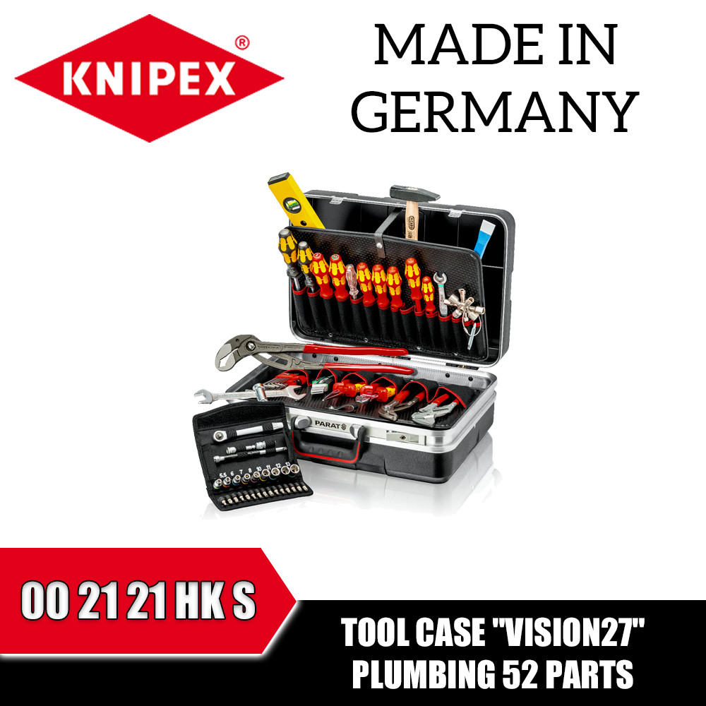 Knipex 00 21 21 HK S กล่องเครื่องมือ "Vision27" ประปา 52 ชิ้นส่วน
