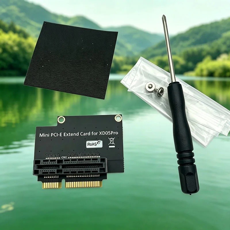 ใหม่ความเร็วสูงสําหรับ XD05 Pro มุมขวา 90 องศา Mini PCI-E Extender การ์ดสัญญาณ Integrity สําหรับระบบ