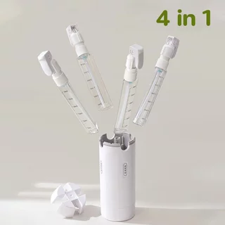 ชุดขวดแบ่งสาร 4in1 ขวดพกพาเดินทาง ปั๊มกดล็อกได้ กันรั่ว ขวดใส่แชมพู ครีมอาบน้ำ เครื่องสำอาง