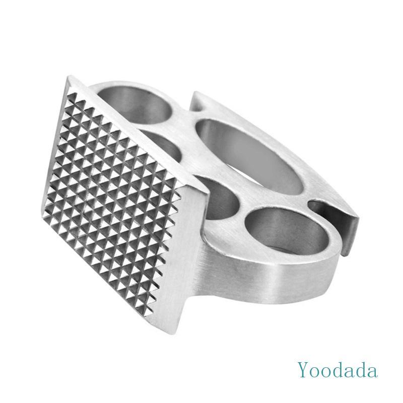Yoo เครื่องทําให้นุ่มอลูมิเนียมอัลลอยด์พร้อมด้ามจับนิ้วสําหรับใช้สเต็กและทําอาหาร