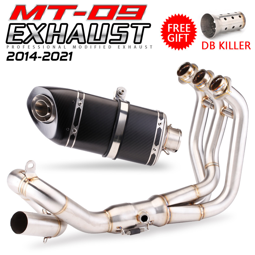 MT09 รถจักรยานยนต์เต็มระบบท่อไอเสียท่อสแตนเลสสําหรับ Fz09 Mt09 mt-09 fz-09 Xsr900 2013-2024 ปี